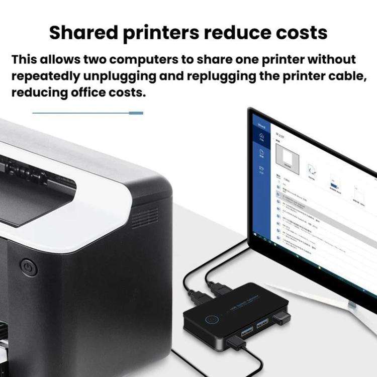 KM-U204A Computer Sharing Switch Keyboard, Mouse, USB & Printer Hub, USB 3.0 2 Input 4 Output, US...