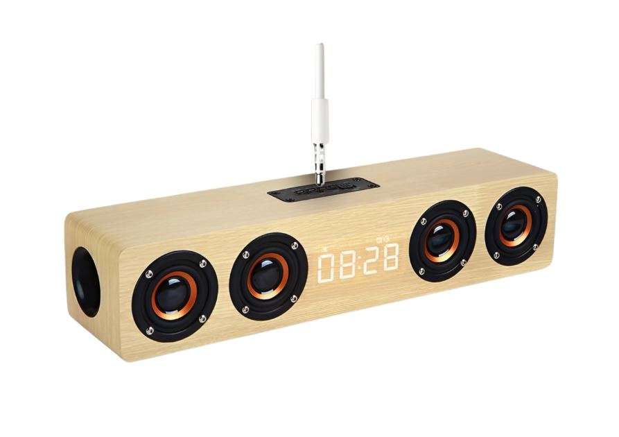 TruSound 8C High-End Wooden Clock Subwoofer Bluetooth Speaker