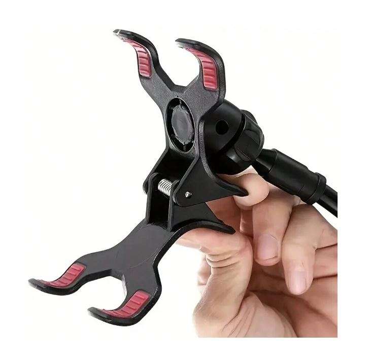 Flexible Lazy Mobile Phone Holder, Flexible Gooseneck Long Arm Clip (Black)