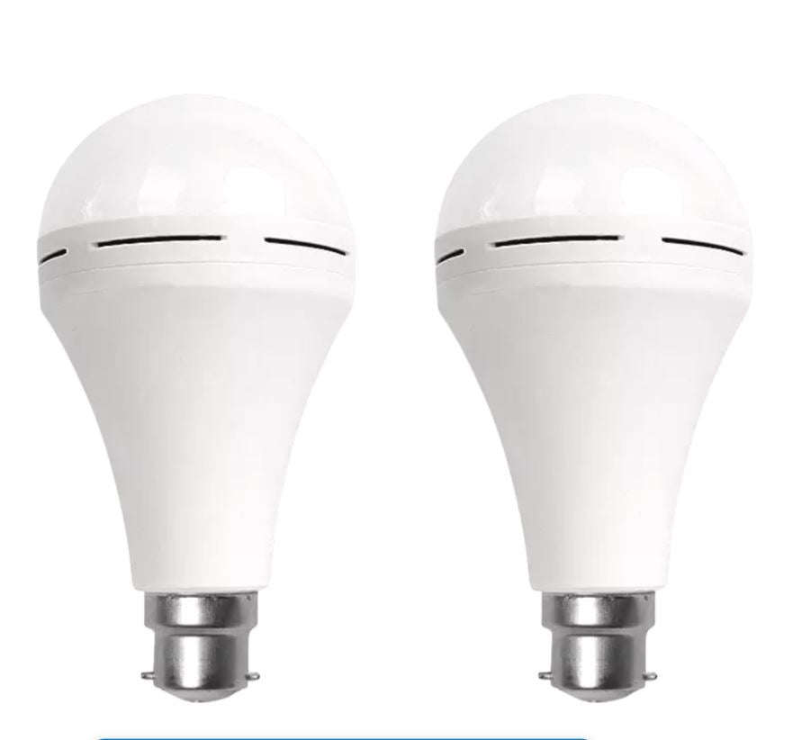Two Loadshedding LED 20W Rechargeable Bulbs with Battery, Bayonet