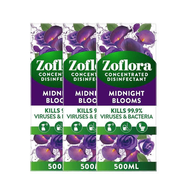Zoflora Midnight Blooms 500ml Concentrate - Elegant Scent. Ruthless Clean.