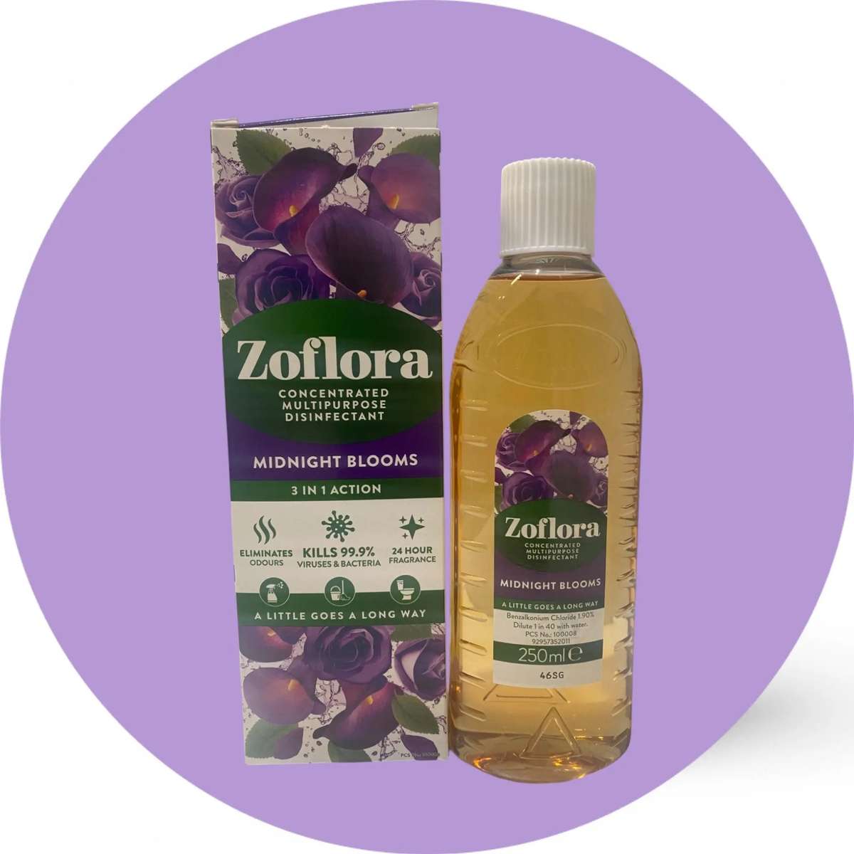 Zoflora Midnight Blooms 500ml Concentrate - Elegant Scent. Ruthless Clean.
