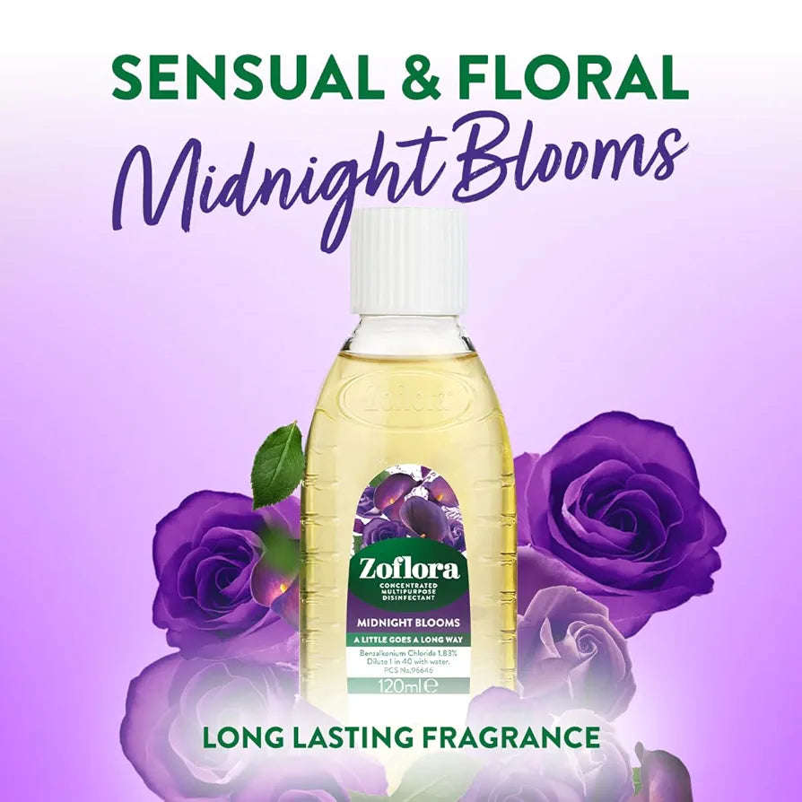 Zoflora Midnight Blooms Concentrate - Elegant Scent. Ruthless Clean.