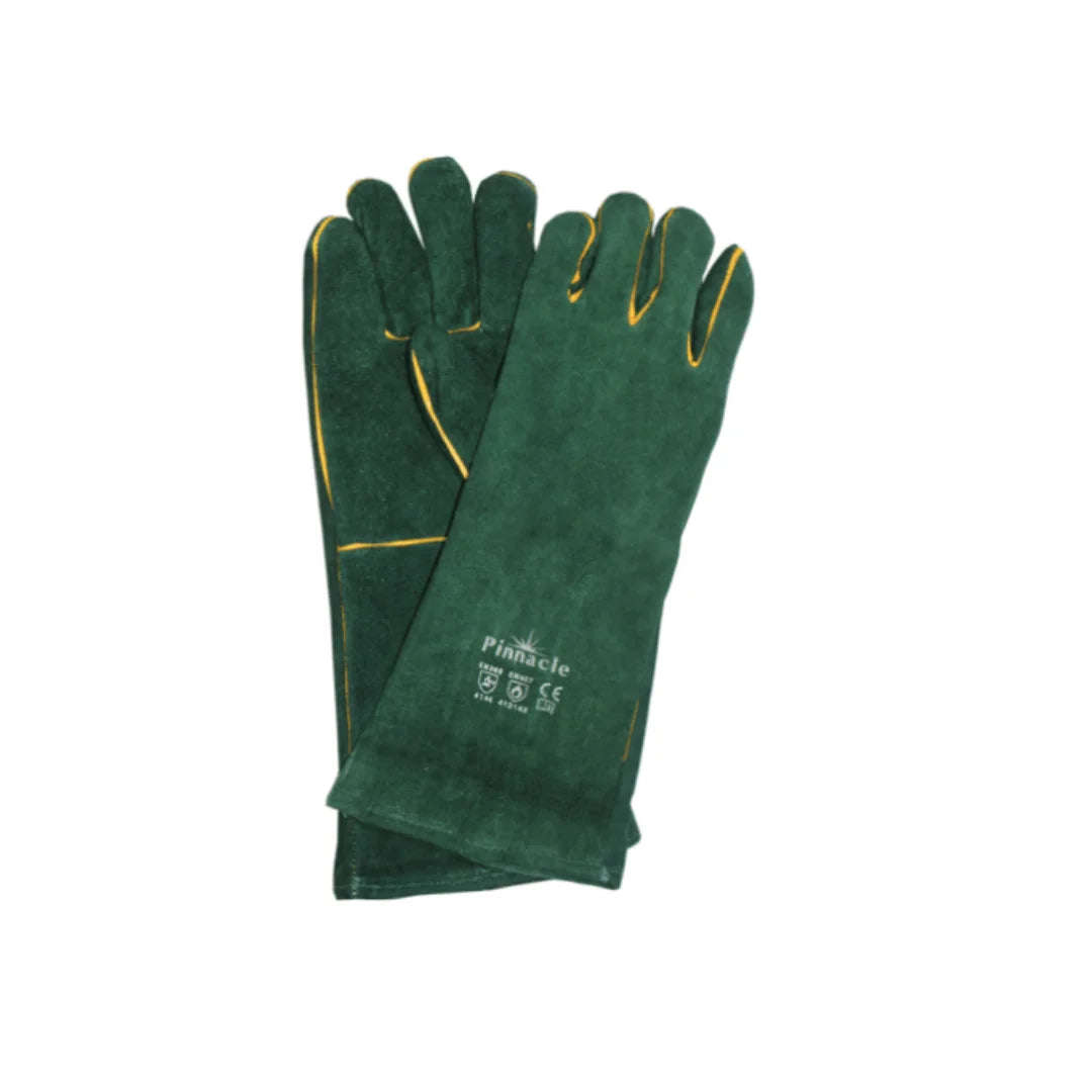 Green lined gloves elbow length 8