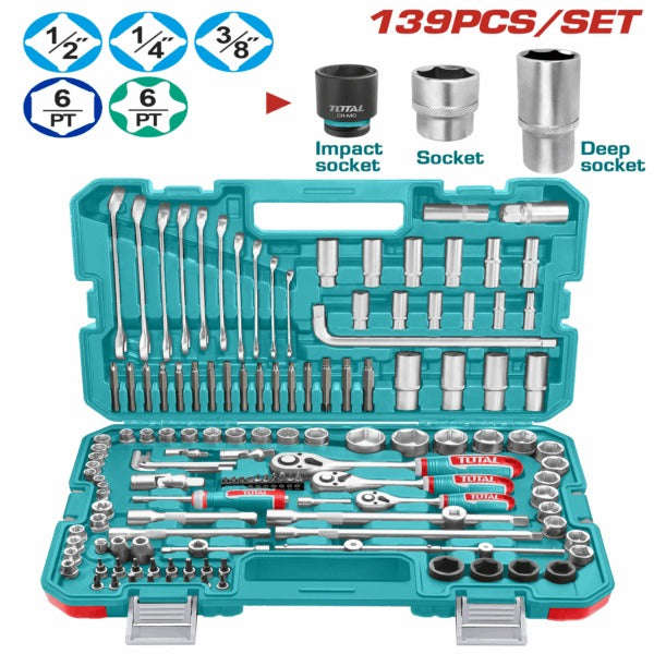 Total Socket Set 139pc 1/4+1/2