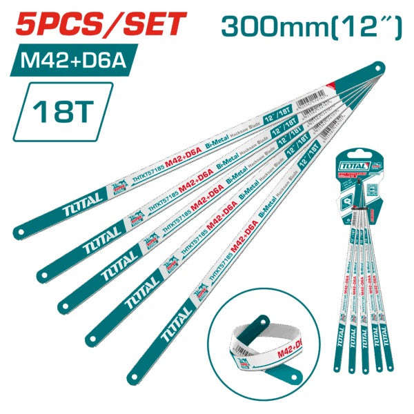 Total Hacksaw Blade 18T 5PC