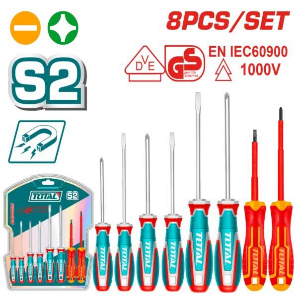 Total Elec Vde Screwdriver Set 8PC Combo