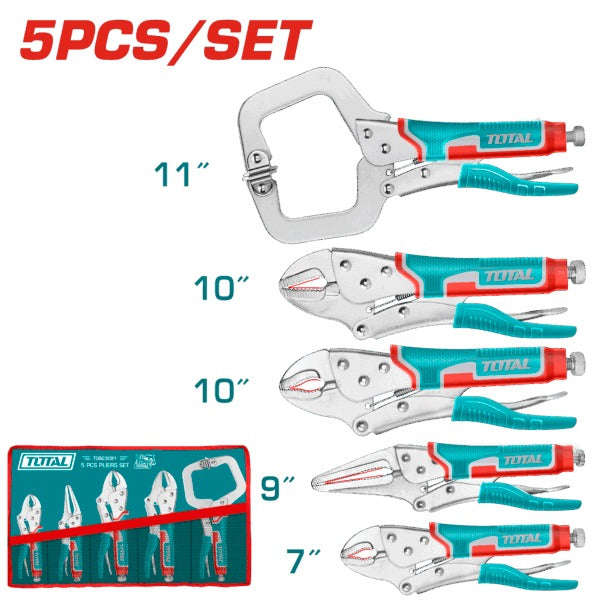 Total Plier Set Locking 5PC