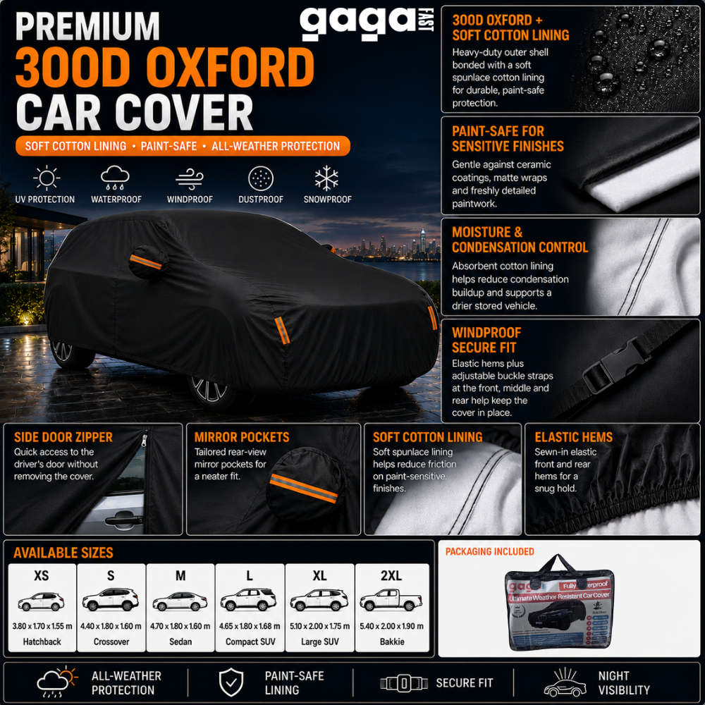 GagaFast Black Shield Pro Premium Car Cover South Africa  Soft Cotton Lining for Ceramic Coate...