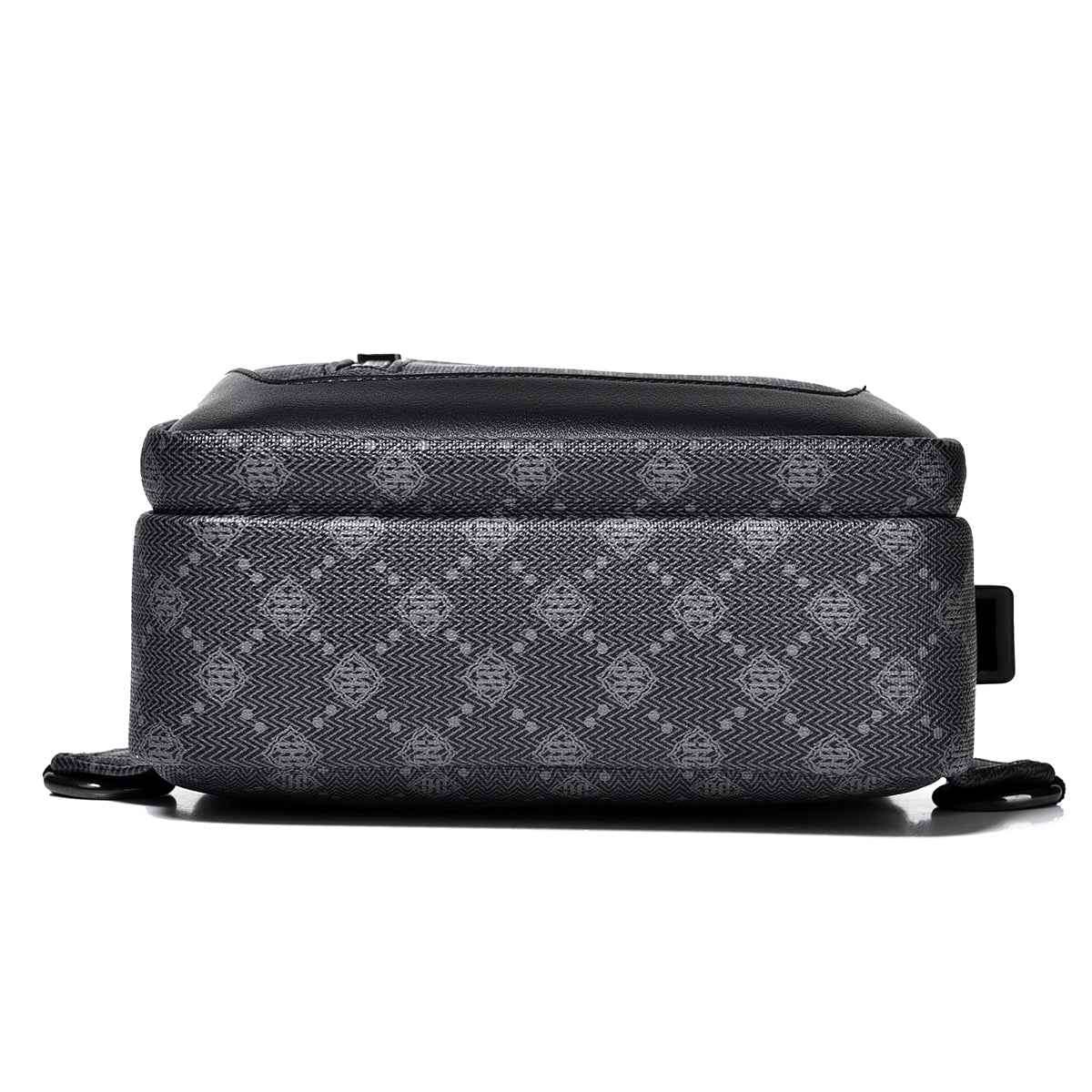 Men's Classic Monogram Crossbody Sling Bag with USB Port