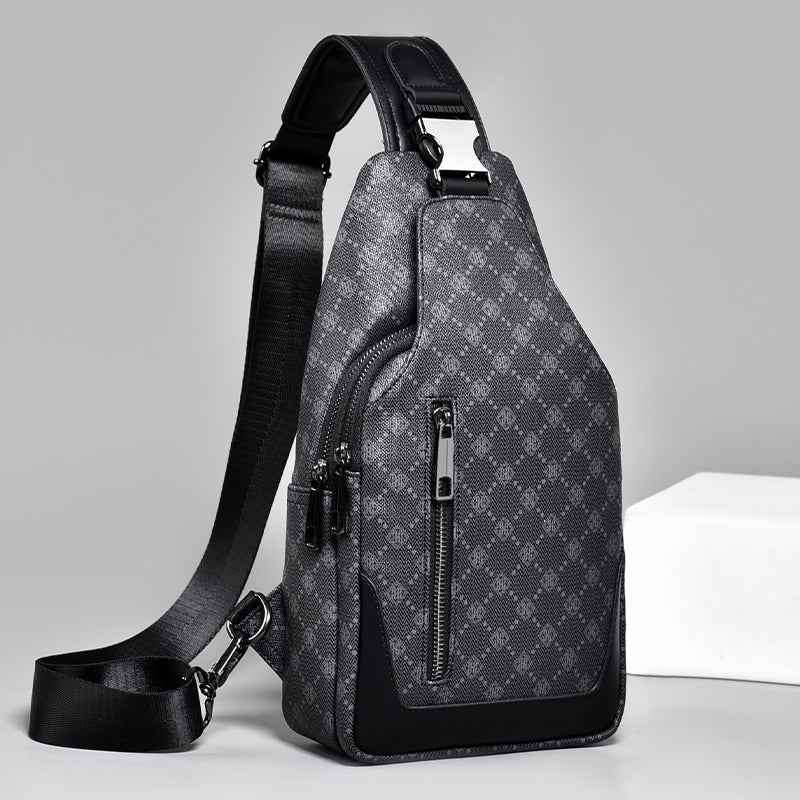 Men's Classic Monogram Crossbody Sling Bag with USB Port