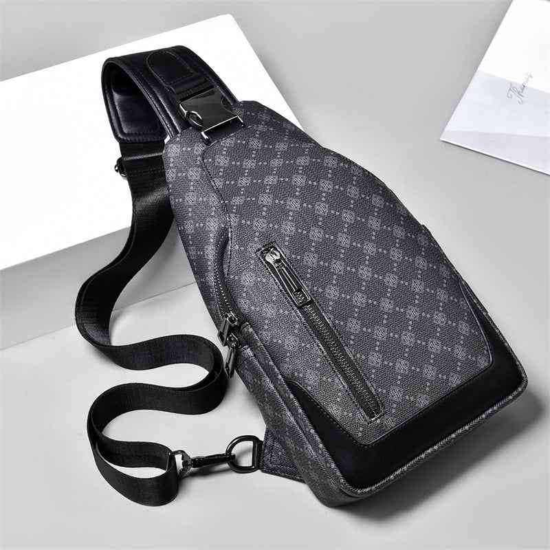 Men's Classic Monogram Crossbody Sling Bag with USB Port