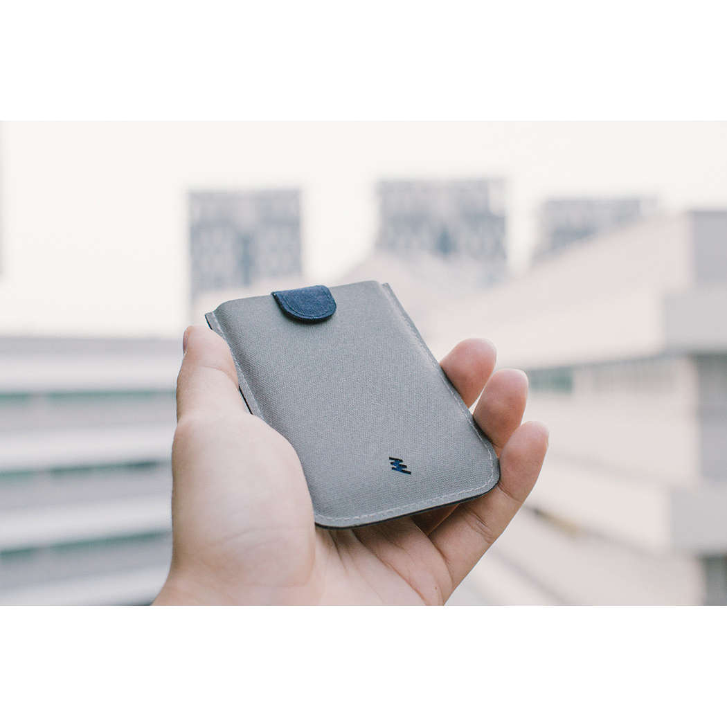 Minimalist Business Slim Foldable Pull-out Card Holder Wallet - Blue