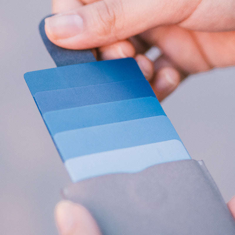 Minimalist Business Slim Foldable Pull-out Card Holder Wallet - Blue