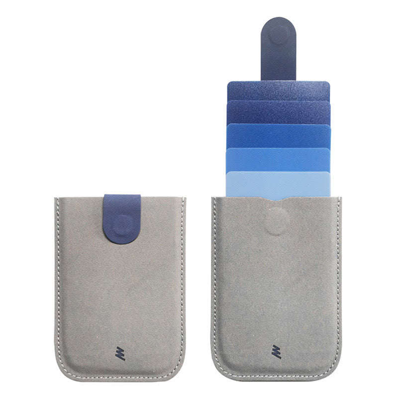 Minimalist Business Slim Foldable Pull-out Card Holder Wallet - Blue