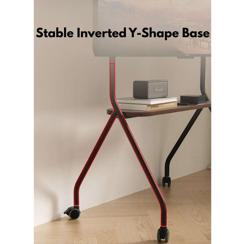 Mobile Shelving Floor TV Stand with Game Console Mount Lockable Wheels