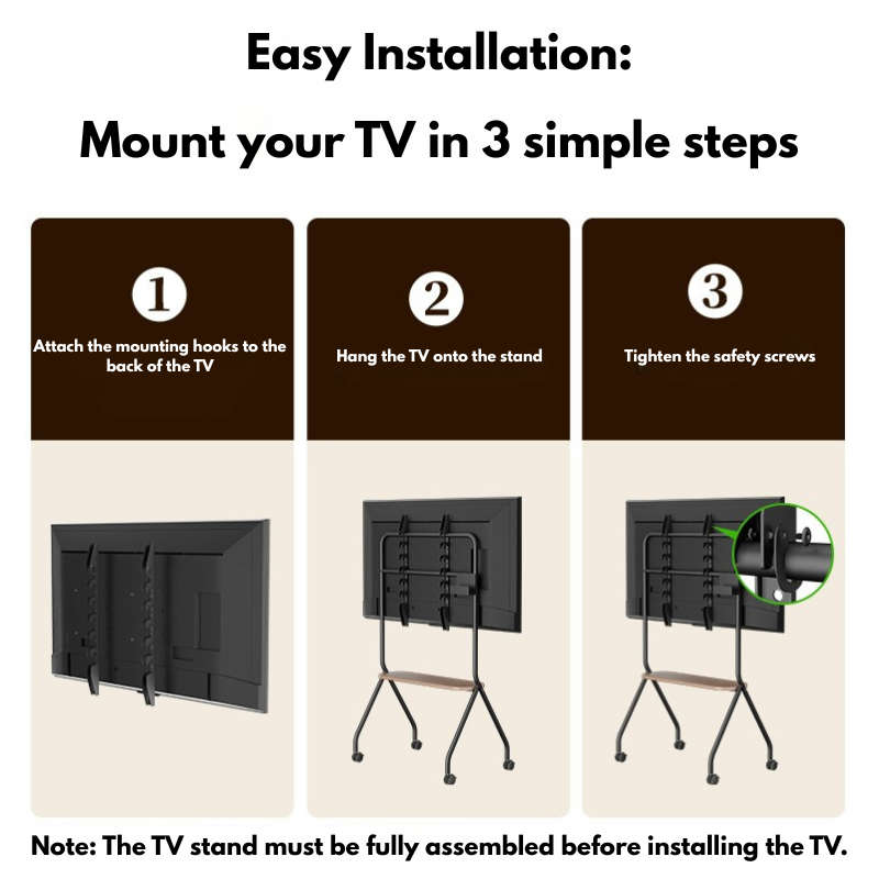 Mobile Shelving Floor TV Stand with Game Console Mount Lockable Wheels