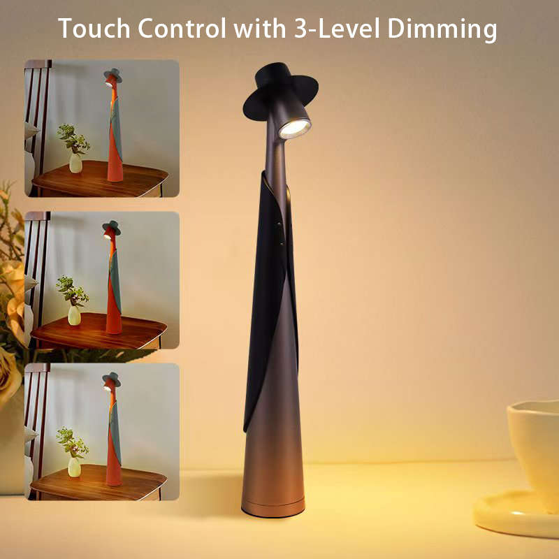 Creative Touch Control Rechargeable LED Table Desk Lamp Ambient Night Light - Orange, Green