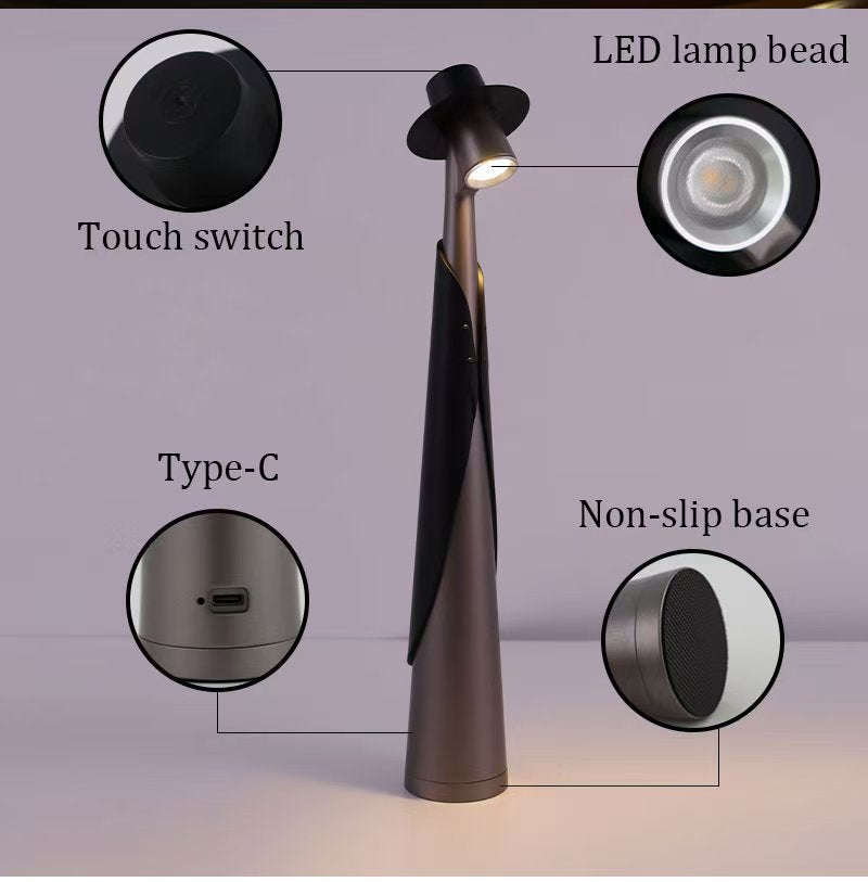 Creative Touch Control Rechargeable LED Table Desk Lamp Ambient Night Light - Orange, Green