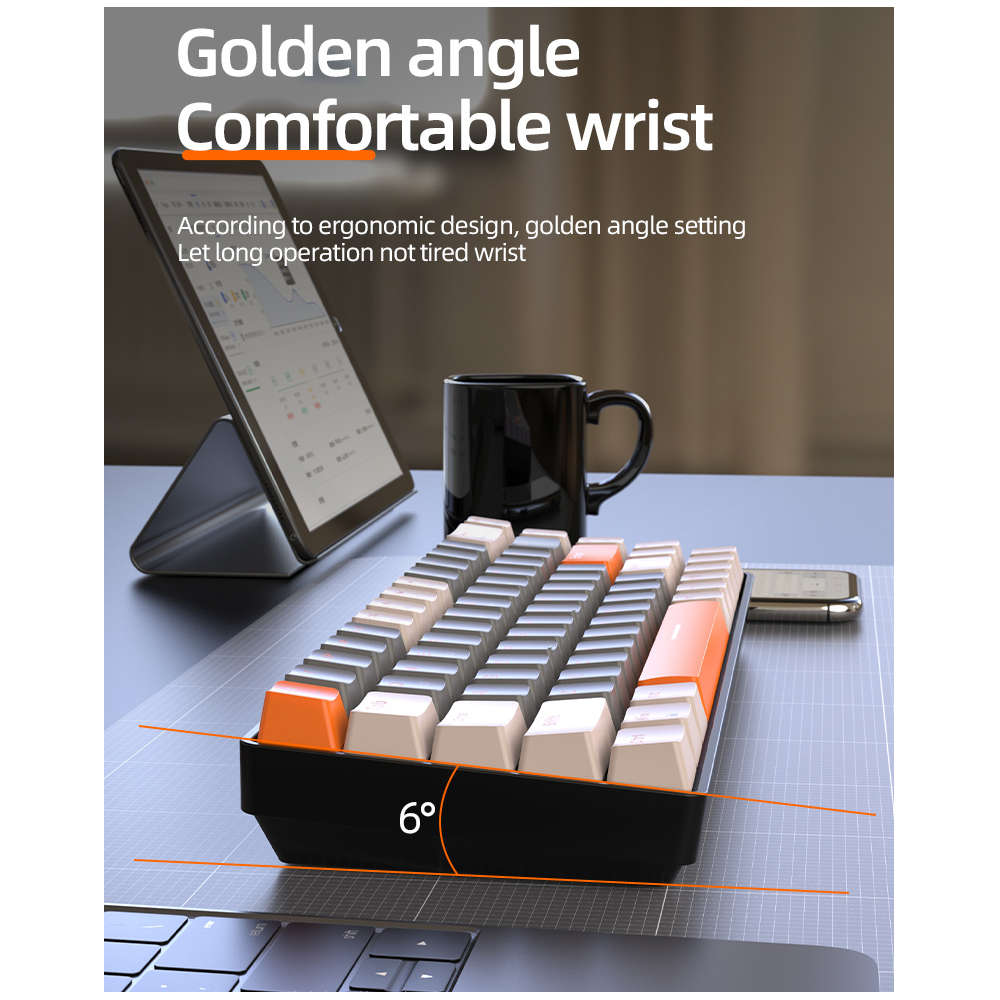 Wireless Mini Mechanical Keyboard Red-Switch 68 Keys