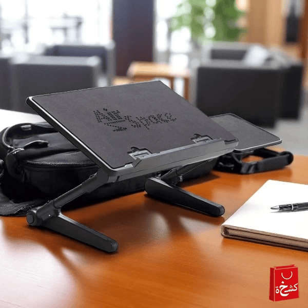 Air Space Adjustable Laptop Table Desk  Foldable Stand with Cooling Fan & Mouse Tray