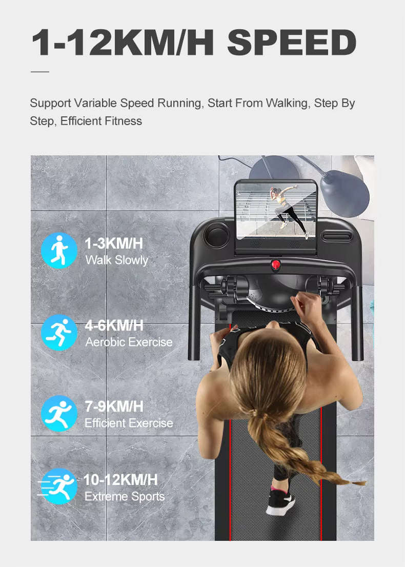 Foldable Electric Treadmill with LED Display
