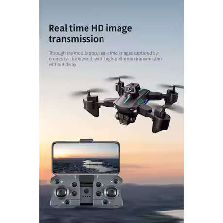 KY605S - Triple Adjustable Camera Drone With One Key Return Function - Blue