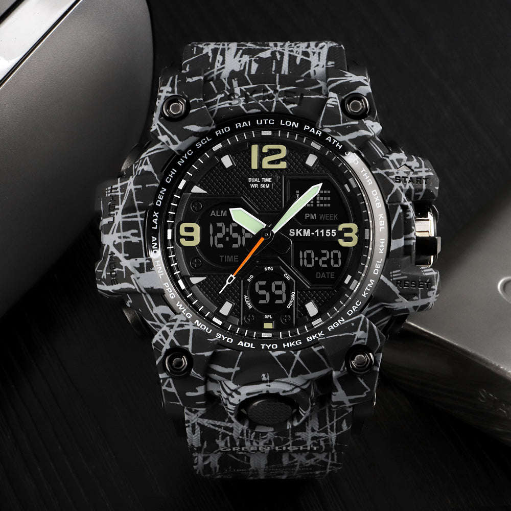 Skmei 1155 Men's Analogue & Digital Shockproof & Waterproof Sports Watch Grey Camo