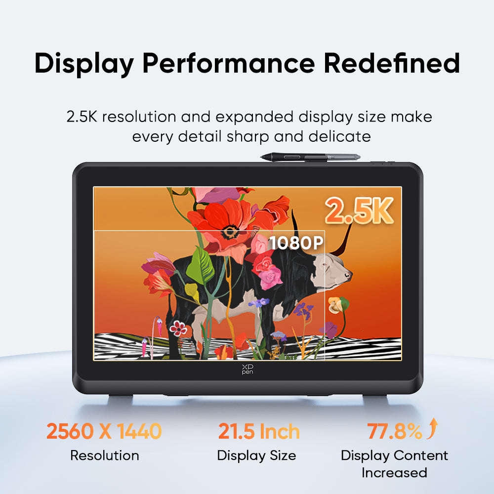 XPPen Artist Pro 22 (Gen 2) 2.5K QHD Graphics Display Drawing Tablet