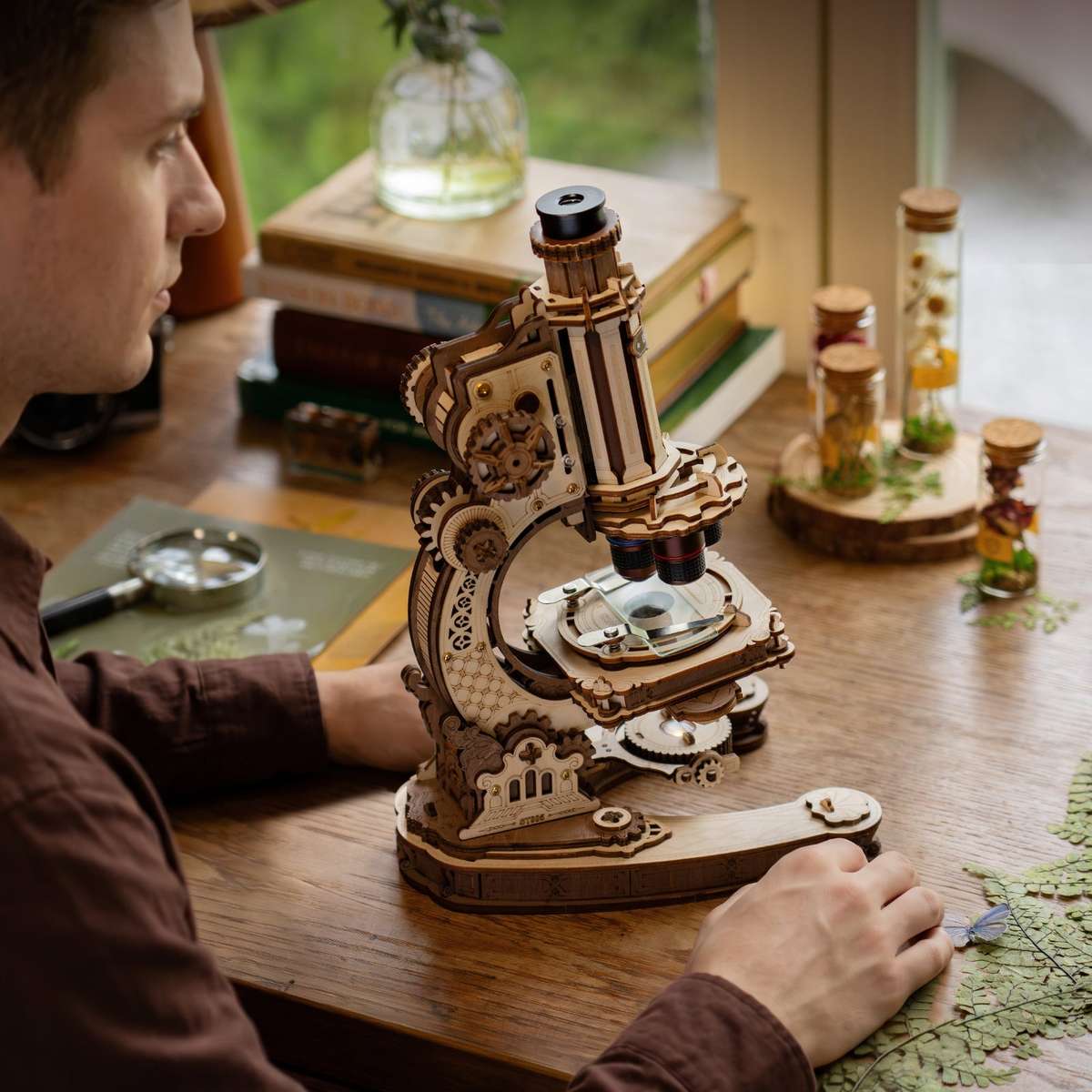 Robotime Microscope Mechanical Wooden DIY 3D Puzzle
