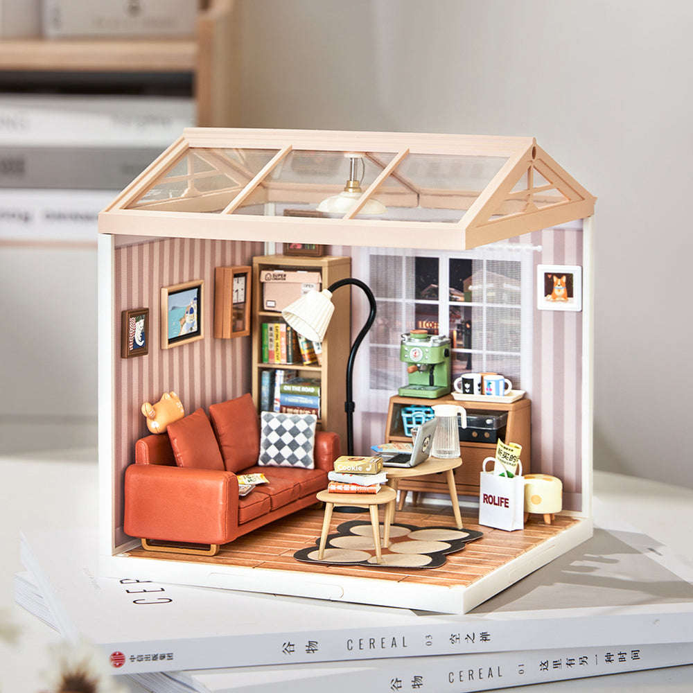 Robotime Cozy Living Lounge Super Creator DIY 3D Miniature House