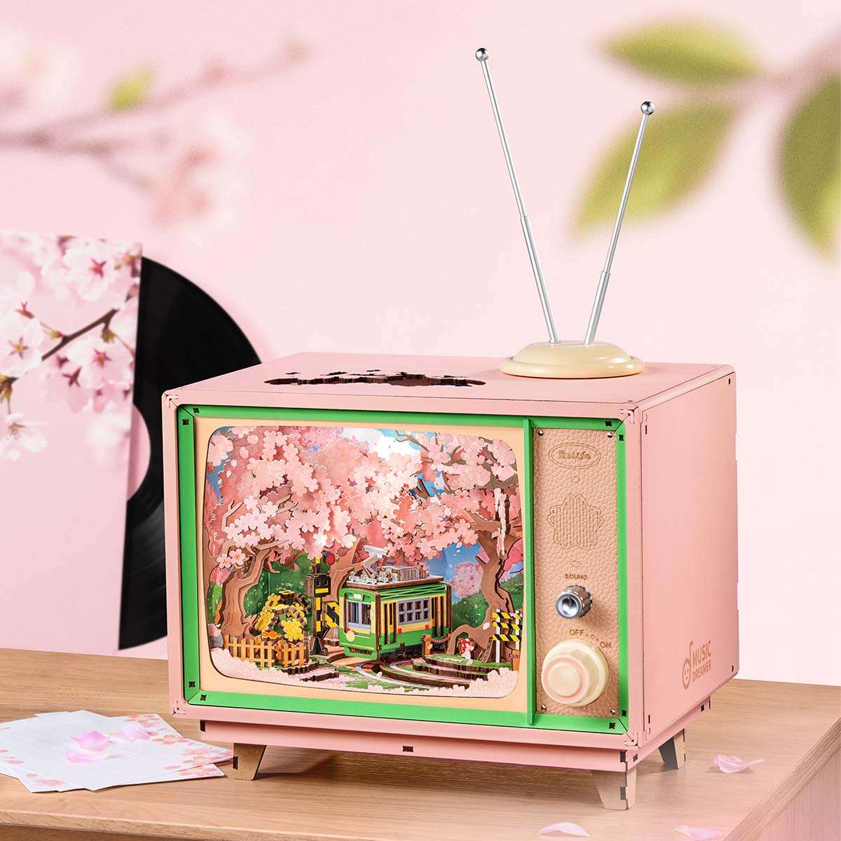 Robotime Sakura Dreamy Tour DIY Music Box 3D Wooden Puzzle