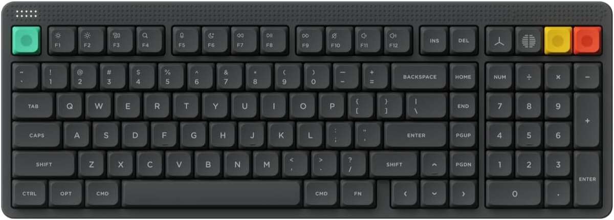 NuPhy Node 100 Low Profile Wireless Mechanical Keyboard Ink Gray Brown Nano Switches
