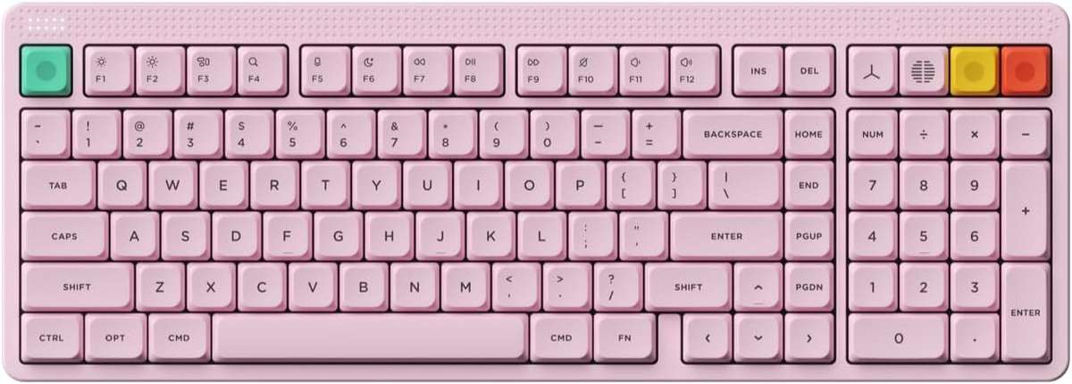 NuPhy Node 100 Low Profile Wireless Mechanical Keyboard Pink Blush Nano Switches