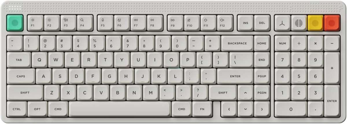 NuPhy Node 100 Low Profile Wireless Mechanical Keyboard Lunar White