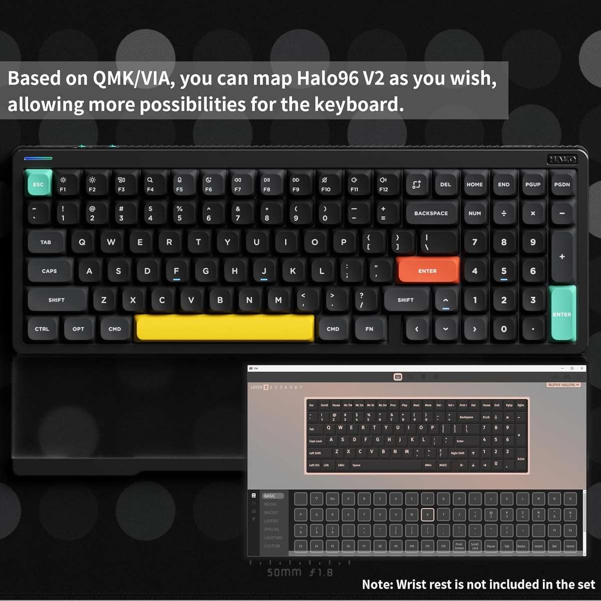 NuPhy Halo96 V2 Wireless Mechanical Keyboard (Blush Switches) Obsidian Black