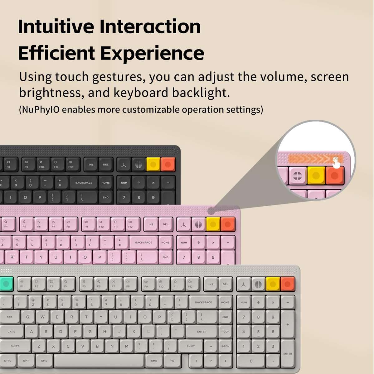 NuPhy Node 100 Low Profile Wireless Mechanical Keyboard Pink Blush Nano Switches