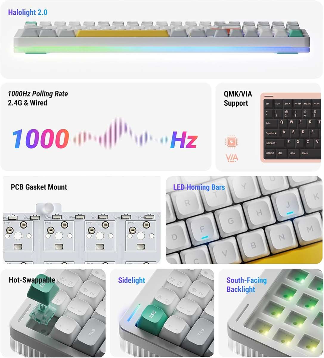 NuPhy Halo96 V2 Wireless Mechanical Keyboard (Blush Switches) Obsidian Black
