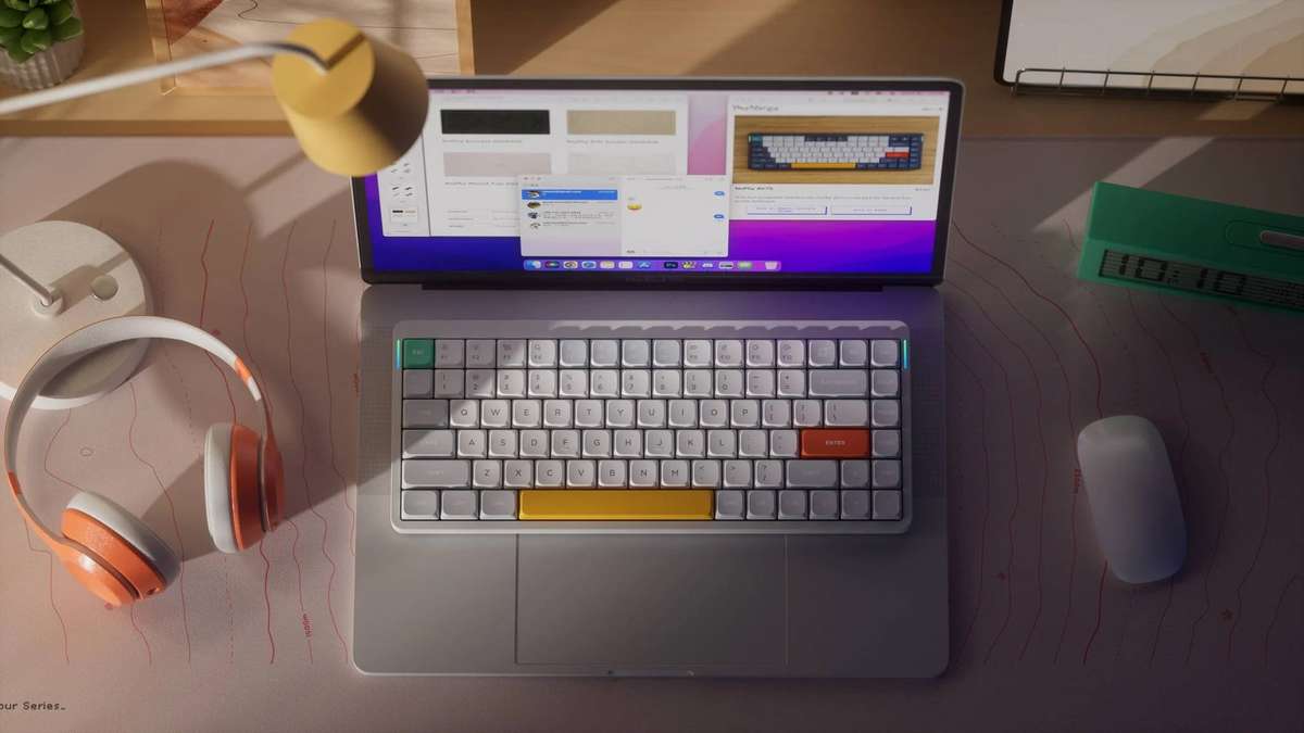 Unboxed NuPhy Air75 V2 Low-Profile Cowberry Switches Mechanical Keyboard Ionic White