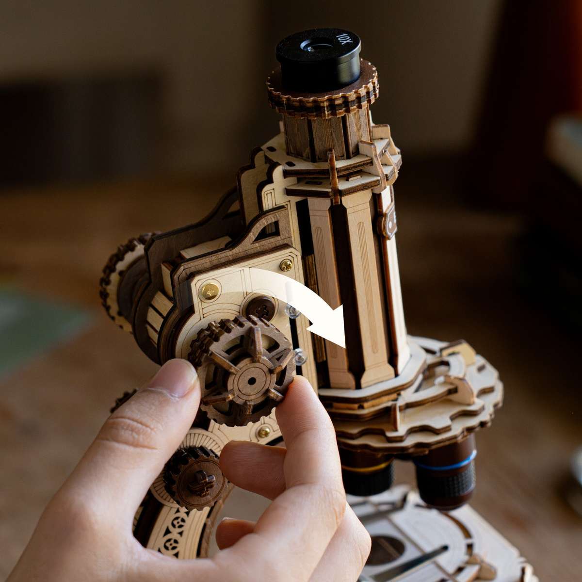 Robotime Microscope Mechanical Wooden DIY 3D Puzzle