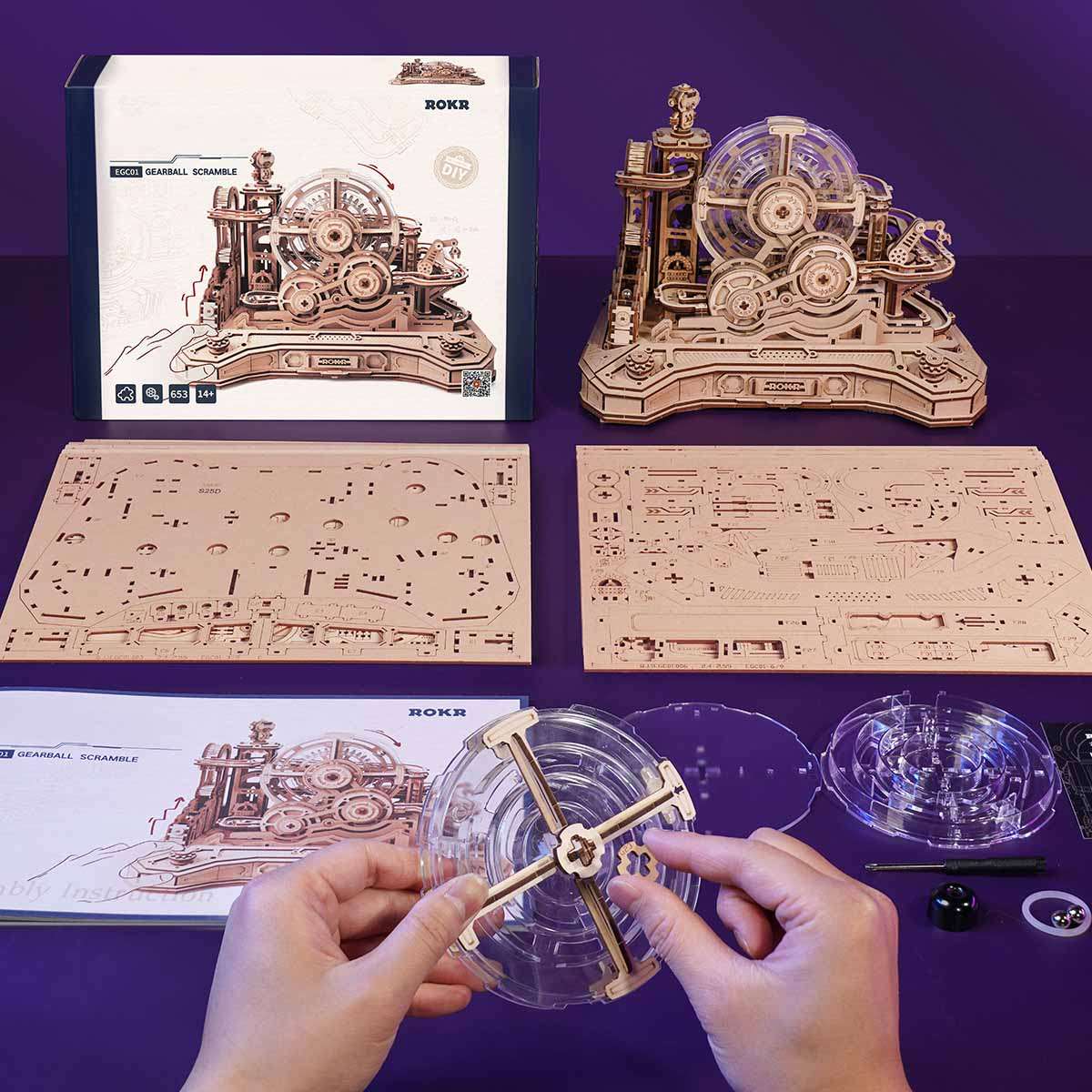 Robotime Gear Ball Challenge Marble Run 3D Wooden Puzzle