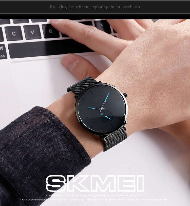 Skmei 9185 Classic Mesh Steel Quartz Watch Blue