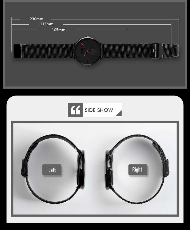 Skmei 9185 Classic Mesh Steel Quartz Watch Blue