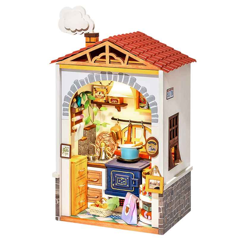 Robotime Mini Town Series Flavour Kitchen DIY Miniature Dollhouse Kit