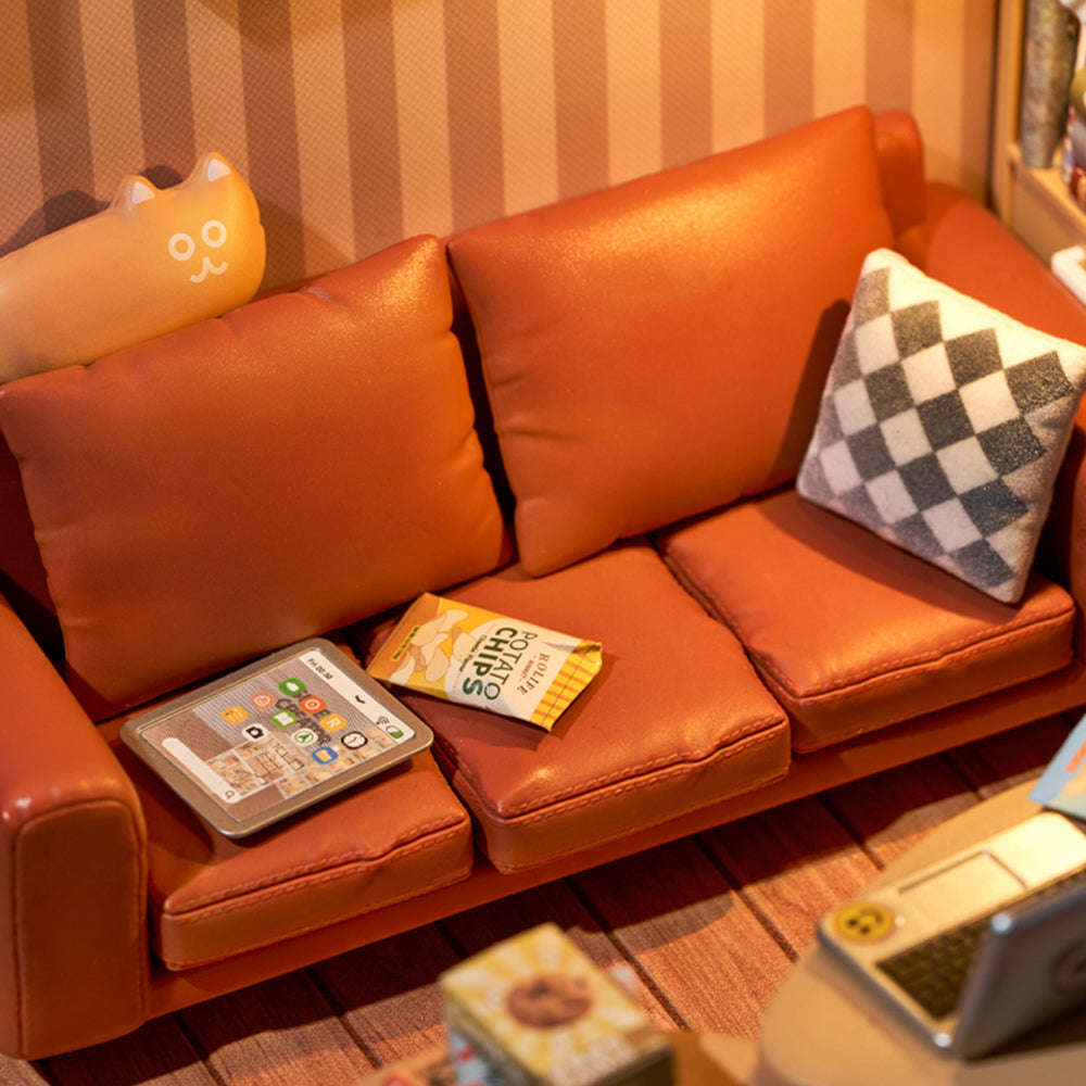 Robotime Cozy Living Lounge Super Creator DIY 3D Miniature House