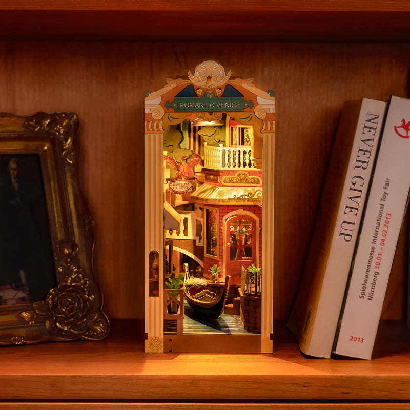 Robotime Romantic Venice DIY Book Nook Shelf Insert Miniature Dollhouse