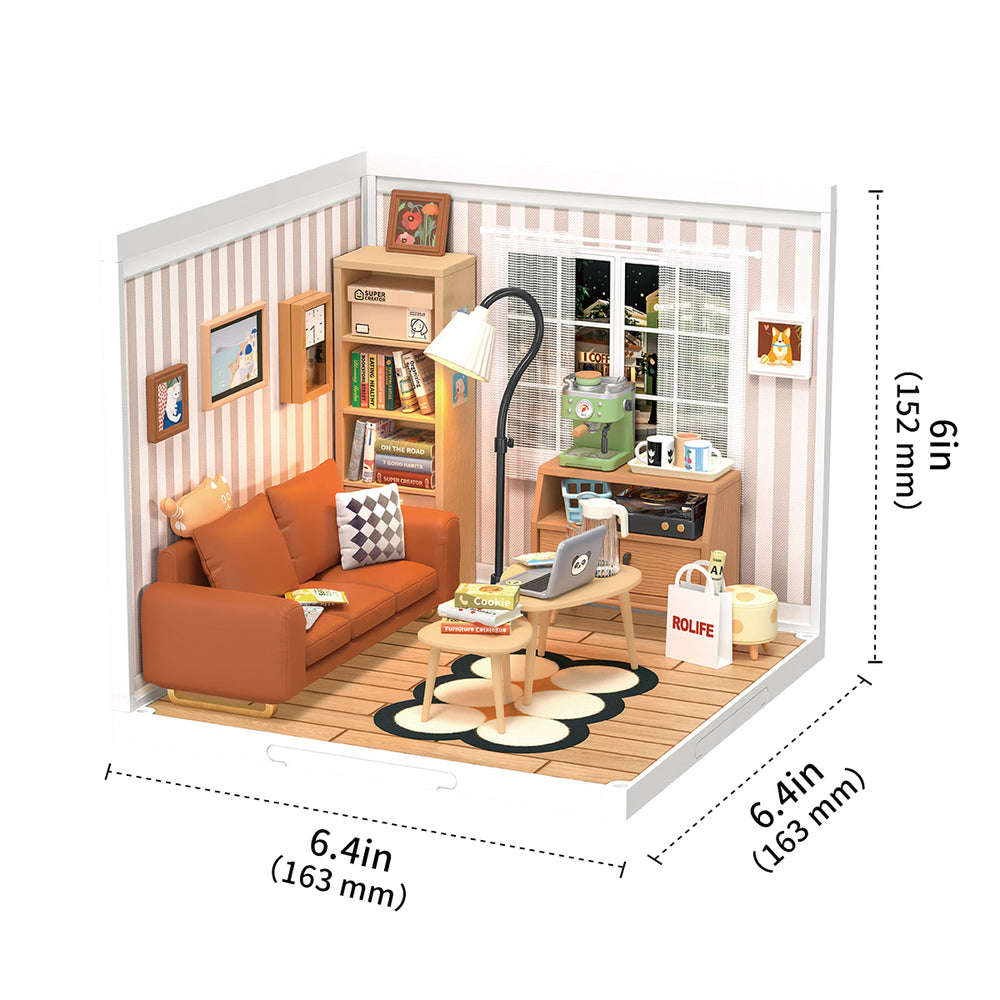 Robotime Cozy Living Lounge Super Creator DIY 3D Miniature House
