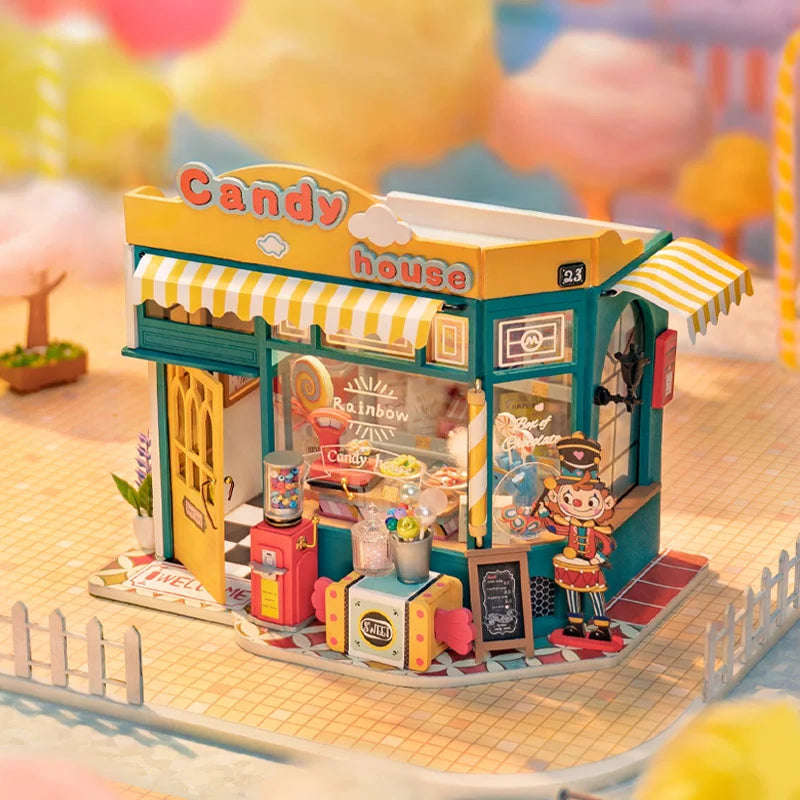 Robotime Rainbow Candy House DIY Miniature 3D Dollhouse Kit