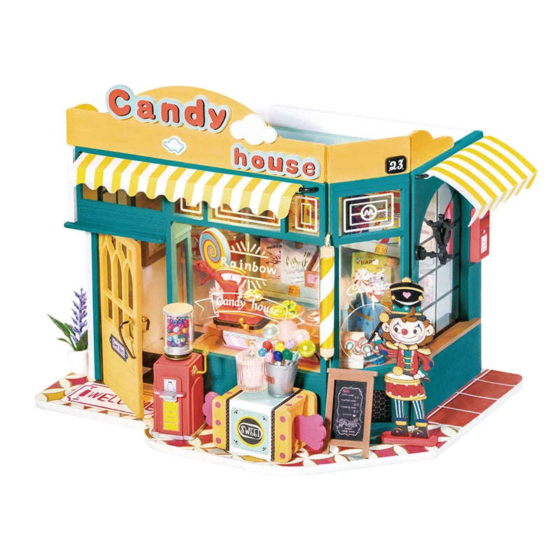 Robotime Rainbow Candy House DIY Miniature 3D Dollhouse Kit