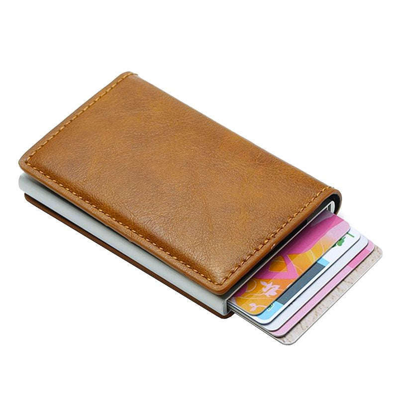 Credit Card Pop Up Wallet Light Brown